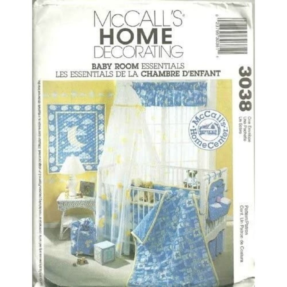 McCalls Sewing Pattern 3038 Baby Infant Blanket Bag Nursery Accessories